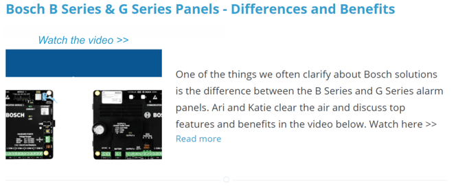 Bosch B Series & G Series Panels - Differences and Benefits