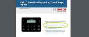 Bosch B921C Capacitive Keypad