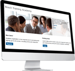 Bosch Training Academy Login Page computer screen