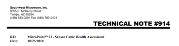 MicroPoint™ II - Sensor Cable Health Assessment image
