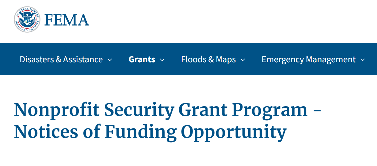 FEMA Nonprofit Security Grant Program